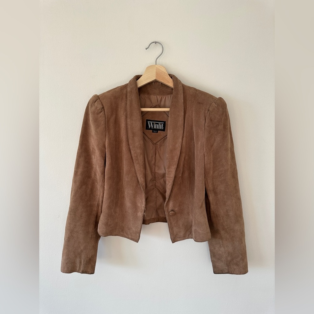 Vintage Winlit Suede Leather Blazer Jacket